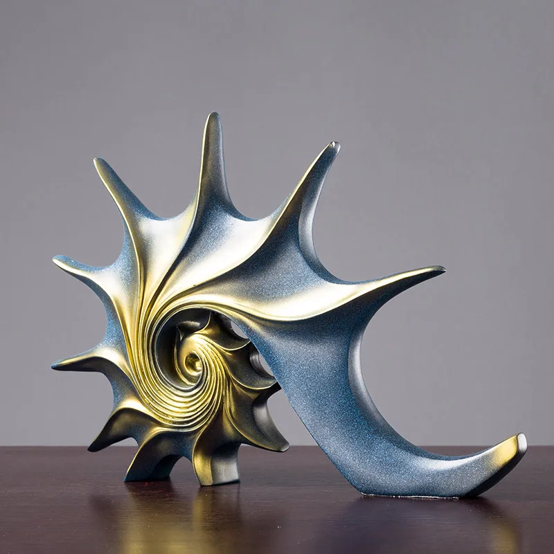 Статуя в европейском стиле ретро из смолы виде ракушки морская улитка скульптура