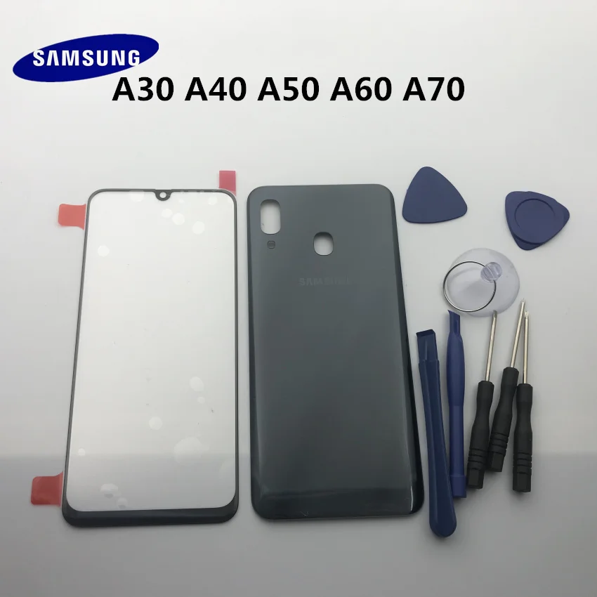 Новое оригинальное заднее стекло Samsung Galaxy A30 A40 A50 A60 A70 2019 Крышка батарейного