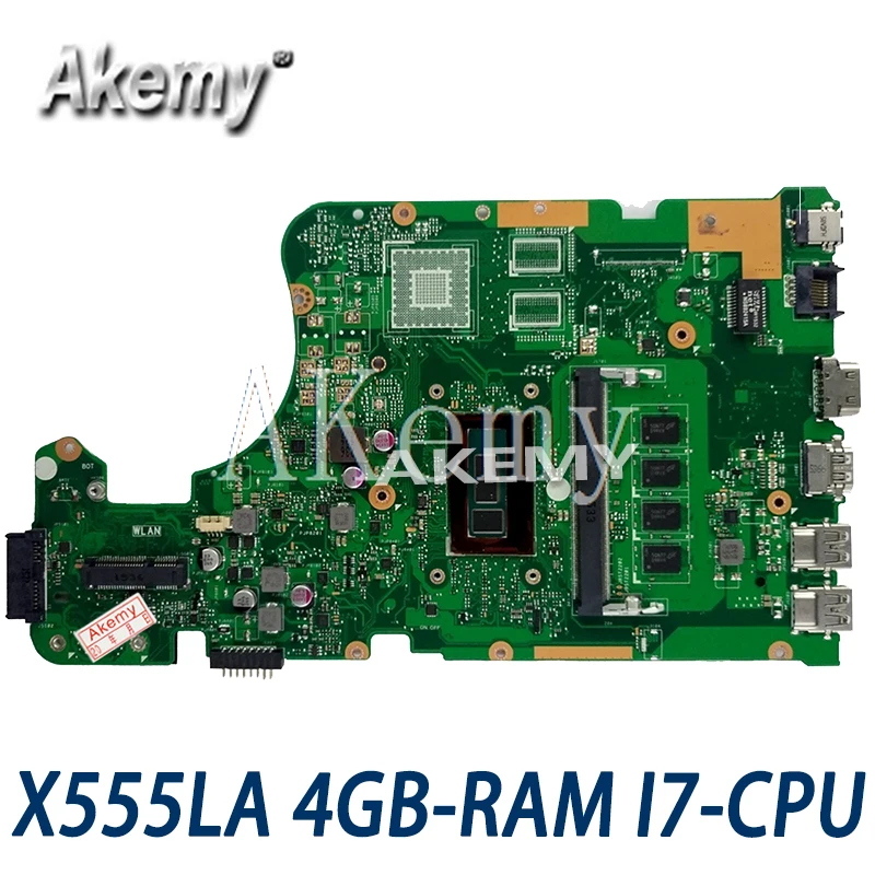 

Amazoon X555LD Laptop motherboard For Asus X555LA X555LD X555LF X555LJ X555L X555 Test original mainboard 4GB-RAM I7-CPU