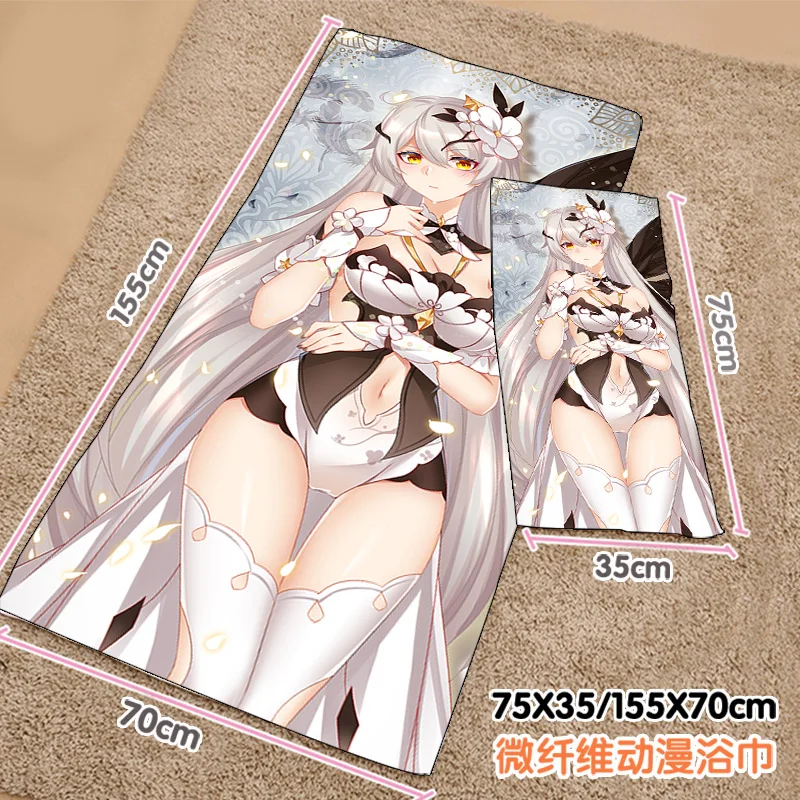 

Anime Honkai Impact 3 Kiana Kaslana Summer Shower Beach Soft Towel Plush Toys Blanket Birthday Christmas Gift