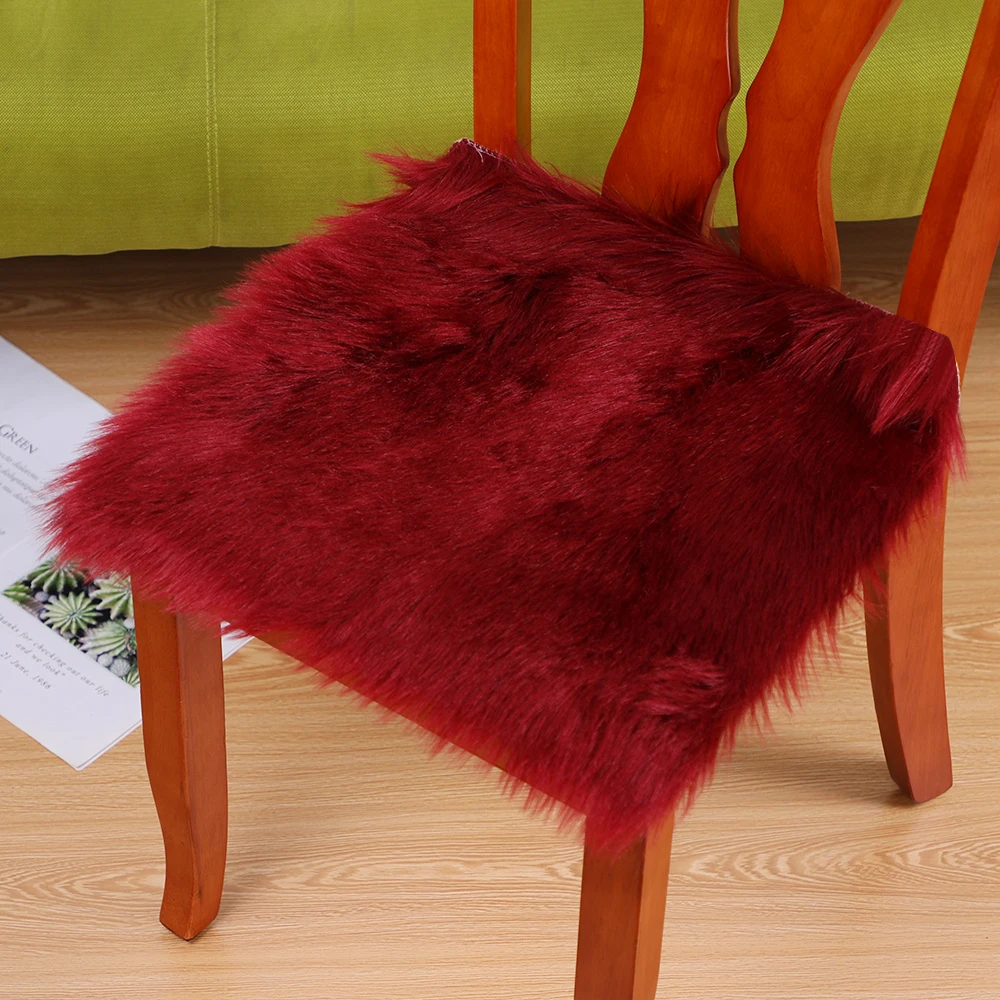 2020 Чехол для стула из искусственной овечьей кожи разноцветный теплый шерстяной