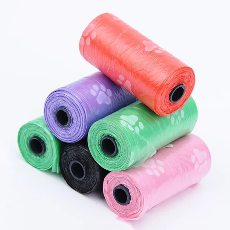 

Paw Print Pet Waste Bag 15pcs/Roll Pet Waste Bag 6x2.5cm Strong Load-bearing HY99