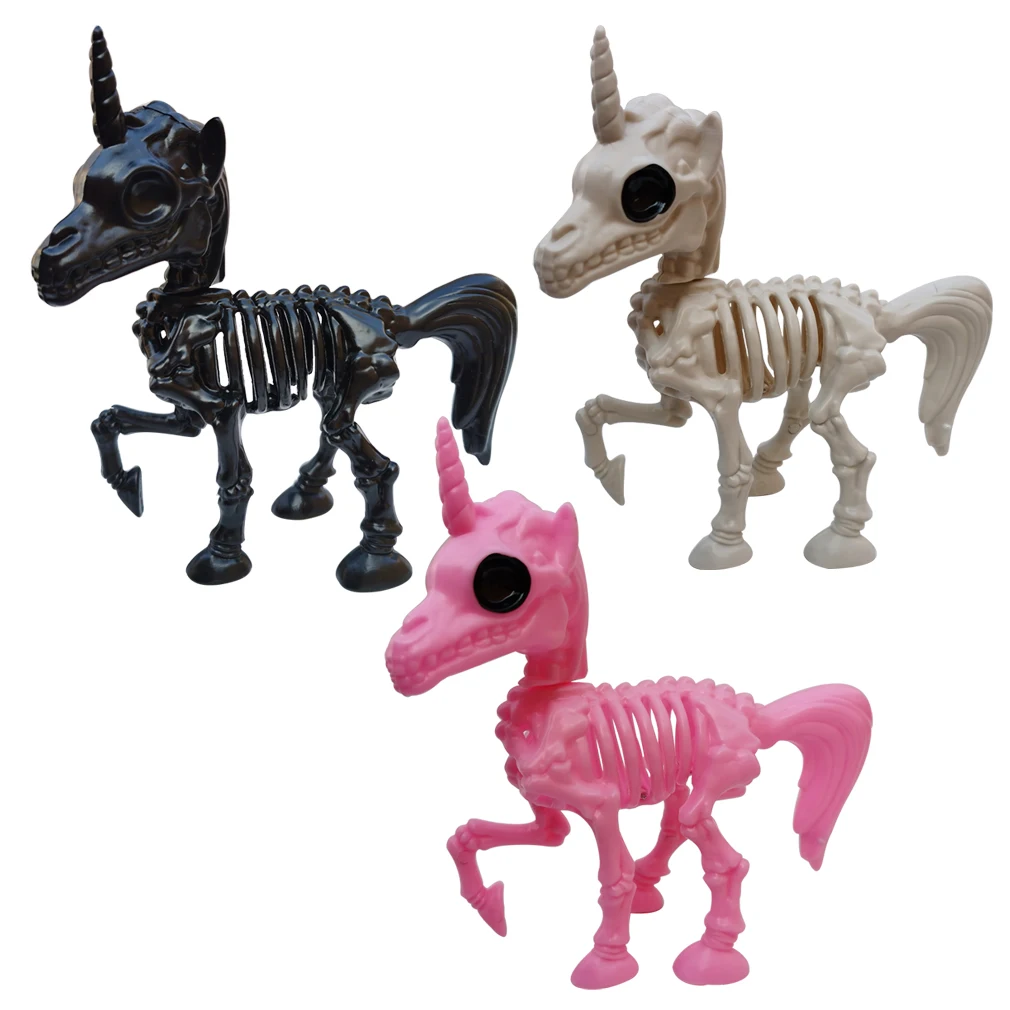 Украшение на Хэллоуин животное единорог скелет Симпатичные лошадиные кости