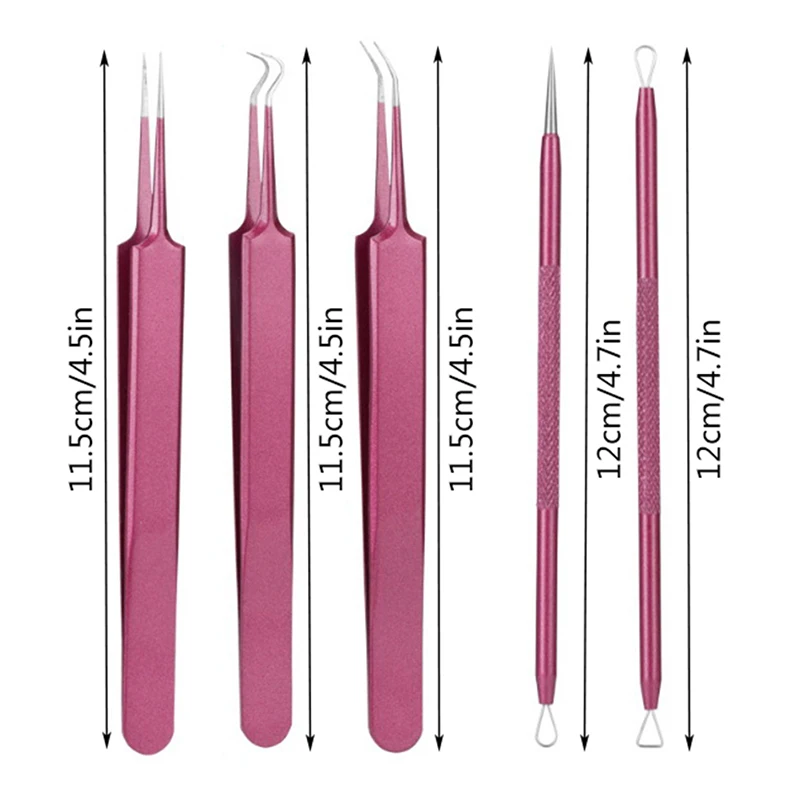 

5Styles Acne Extractor Remover Blackhead Pimple Needles Blemish Treatments Tools