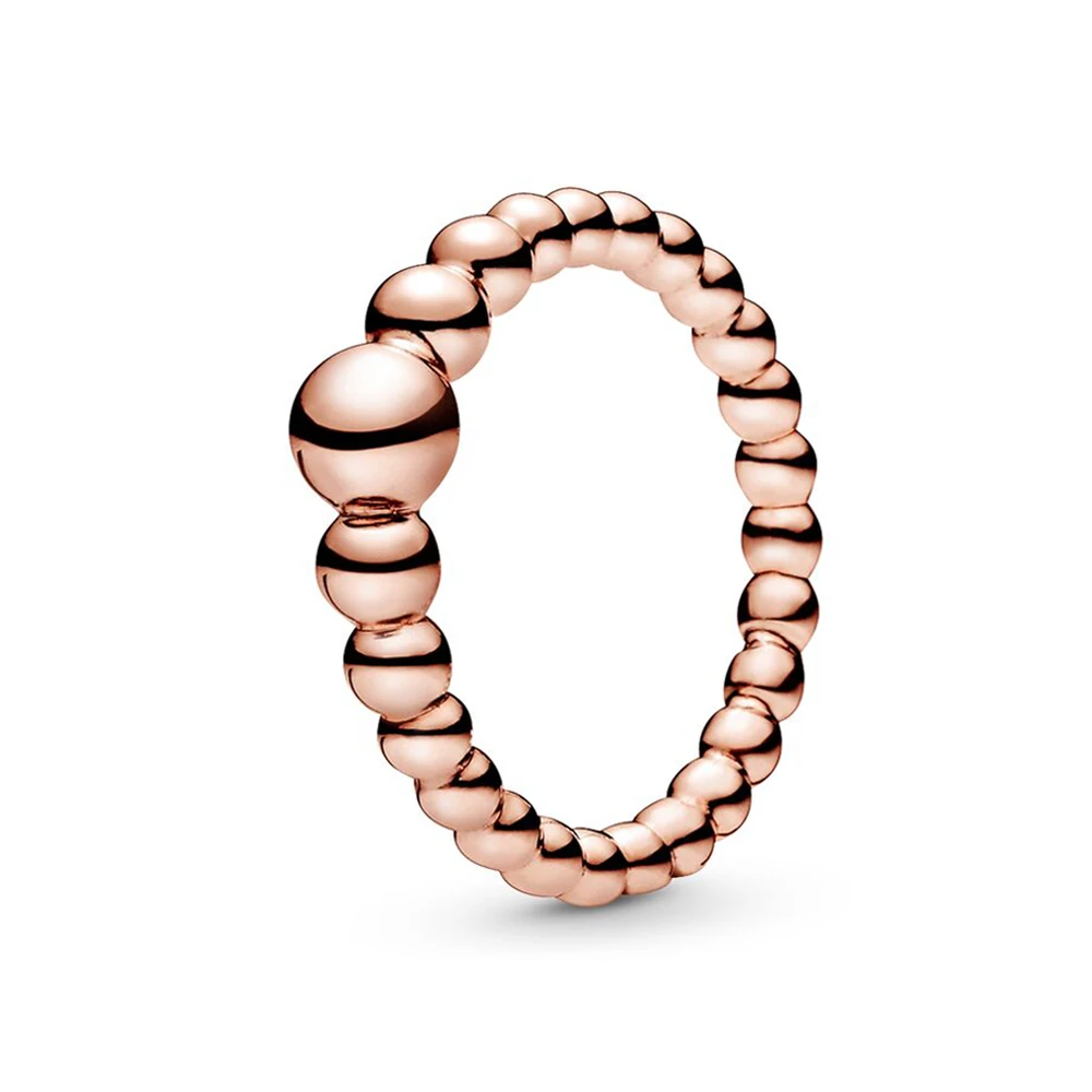 

Authentic 925 Sterling Silver Original Rose of Beads EuroPe pan Ring For Women Bead Charm Gift DIY Jewelry