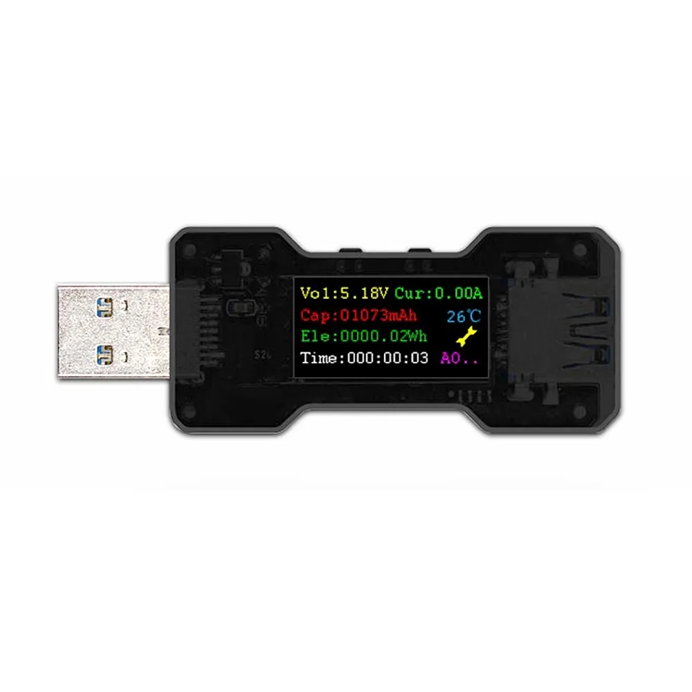 USB-тестер с цветным экраном цифровой вольтметр постоянного тока амперметр