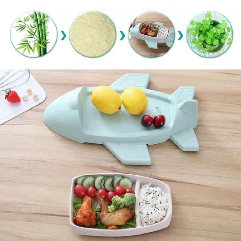 Мультяшные Детские тарелки чаша детская тарелка Бамбуковая для автомобиля