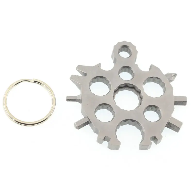 

20 In1 Multi-Tool Stainless Steel Snow Shape Flat Cross Head Screwdriver Allen Key Spanner Key Chain Tool For Backpack New Style