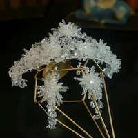 bridal crystal tiaras and crowns new heavy crystal beaded crown set wedding hair accessories