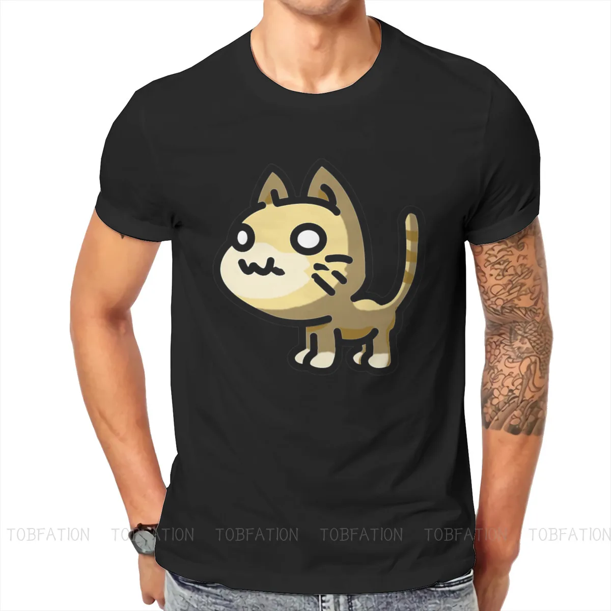 

Pet Cat Fashion TShirts MapleStory Mesos Ossyria Maple Island Men Graphic Pure Cotton Streetwear T Shirt Round Neck Big Size