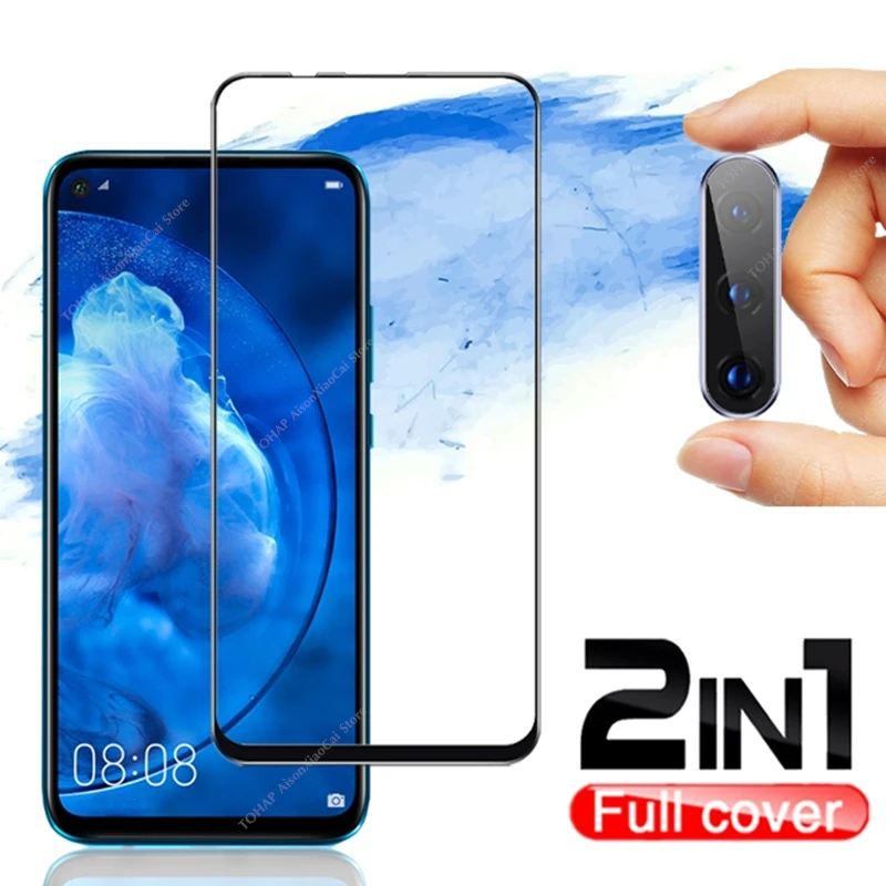 2в1 полное покрытие Закаленное стекло пленка объектив камеры для Huawei P30 Lite P40 E P20 pro