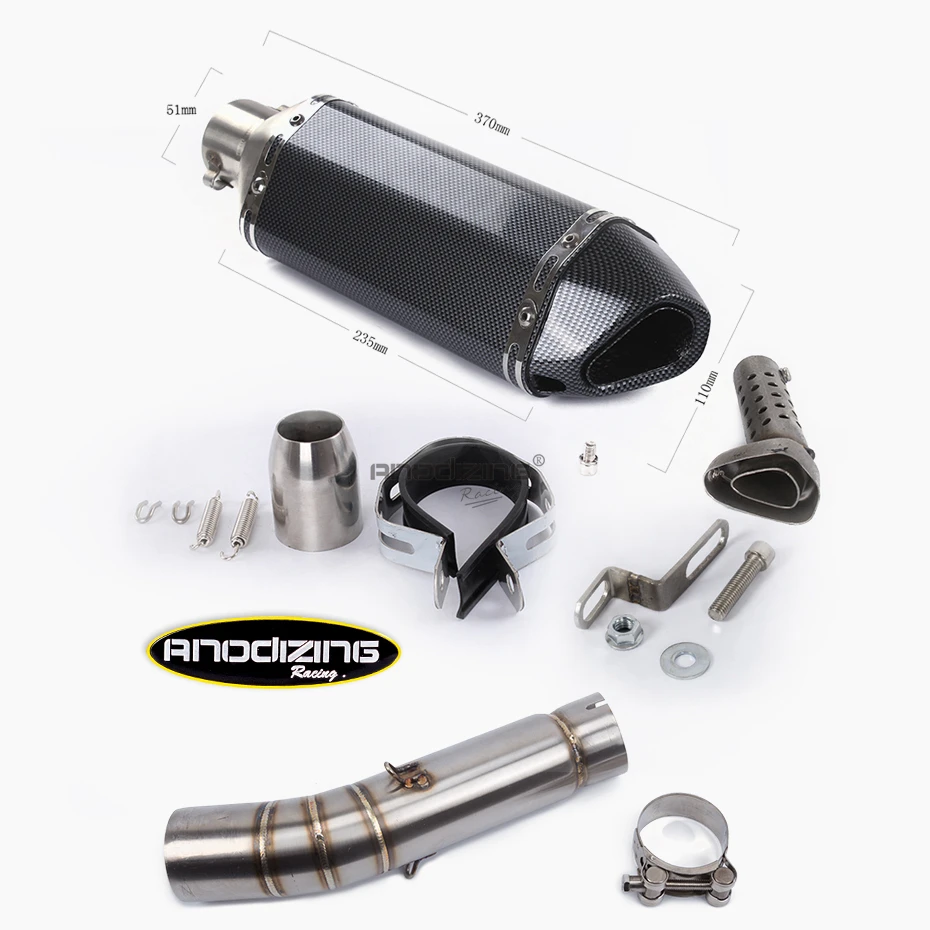 Motorcycle Exhaust Muffler Pipe Link middle Escape SLIP ON FOR HONDA CBR400 CB500R 2013-2015 CB400X CB500X 13-16 | Автомобили и