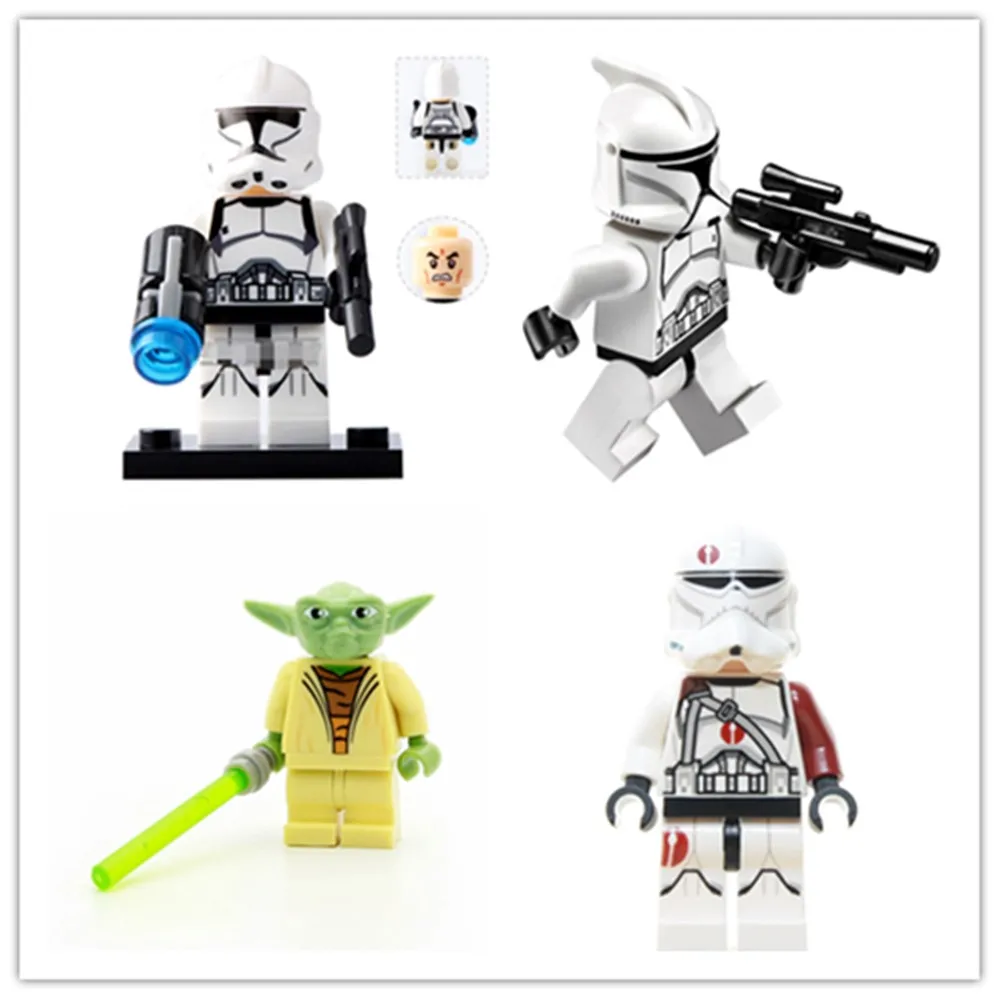 Starwars Luke Leia Han Solo Darth Vader Obiwan Yoda Ray Finn C3po jedi строительные блоки игрушки для детей