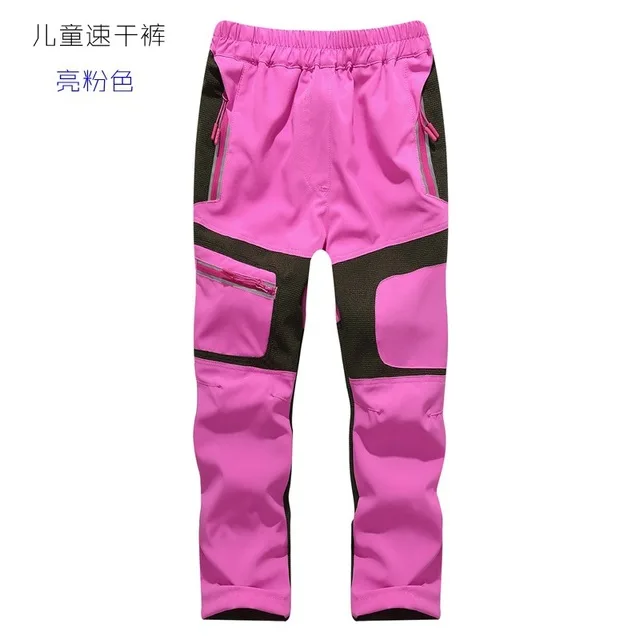 bright pink Г. Лето-осень, Детские быстросохнущие Походные штаны для мальчиков и девочек, сверхлегкие эластичные дышащие тонкие спортивные штаны - Цвет: bright pink