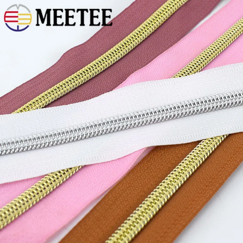 Meetee 4/8 метров 5# разъемная застежка-молния нейлона катушка код, с декоративной молнией, DIY Швейные сумки кошелек одежды Zip Материал цветные аксессуары