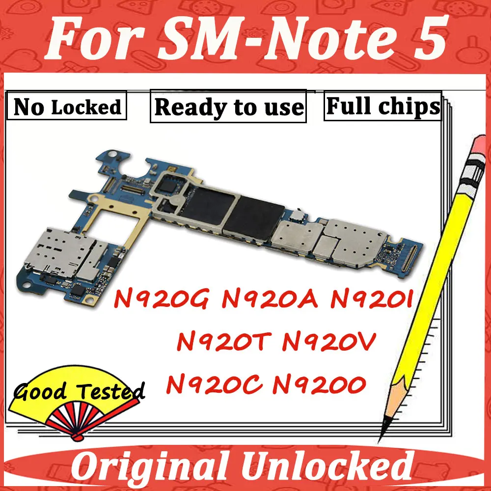 Оригинальная разблокированная материнская плата для samsung Galaxy Note 5 N9208 N920G N920I N920C N920F N920T N920A N920V ремонт материнской платы с чипами