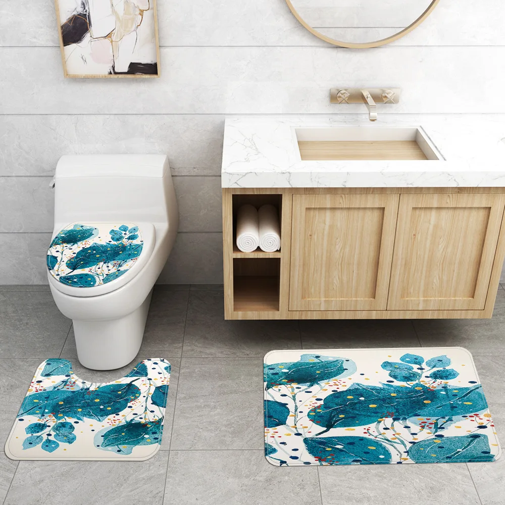 180x180 см зеленые листья растений занавеска для душа ванной комнаты с принтом