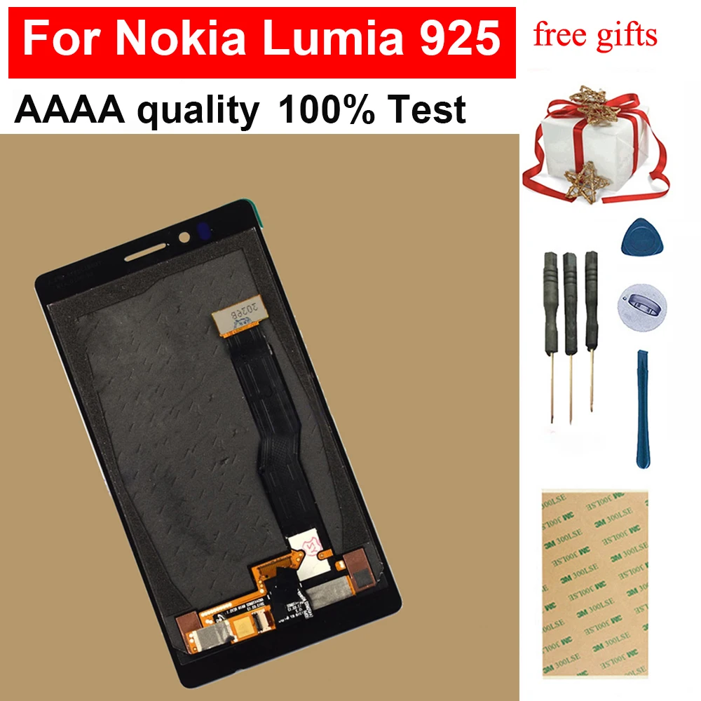 Для Nokia Lumia 925 N925 Черный сенсорный экран дигитайзер сенсорная панель стекло +