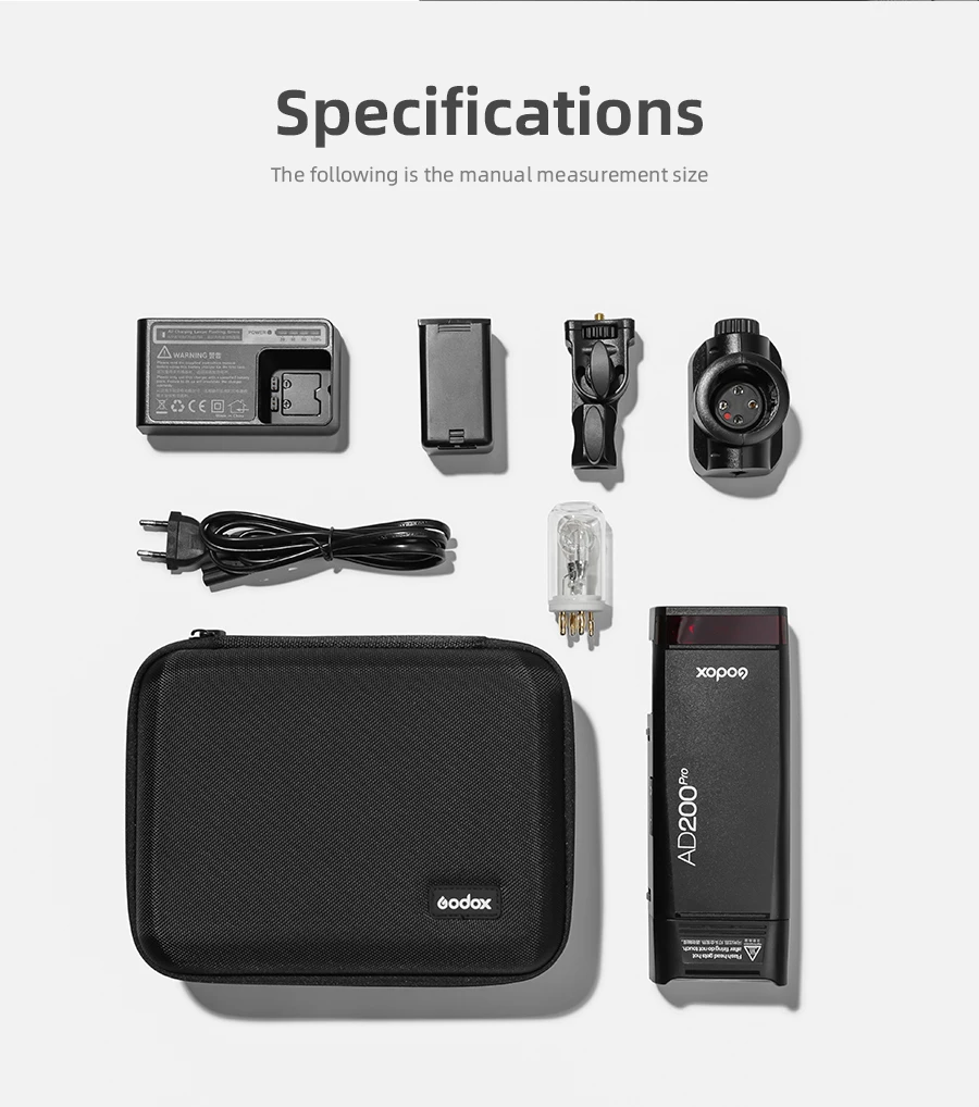 Напольный светильник-вспышка Godox AD200Pro 200Ws ttl 2,4G 1/8000 HSS 0,01-1,8 s с аккумулятором 2900mAh