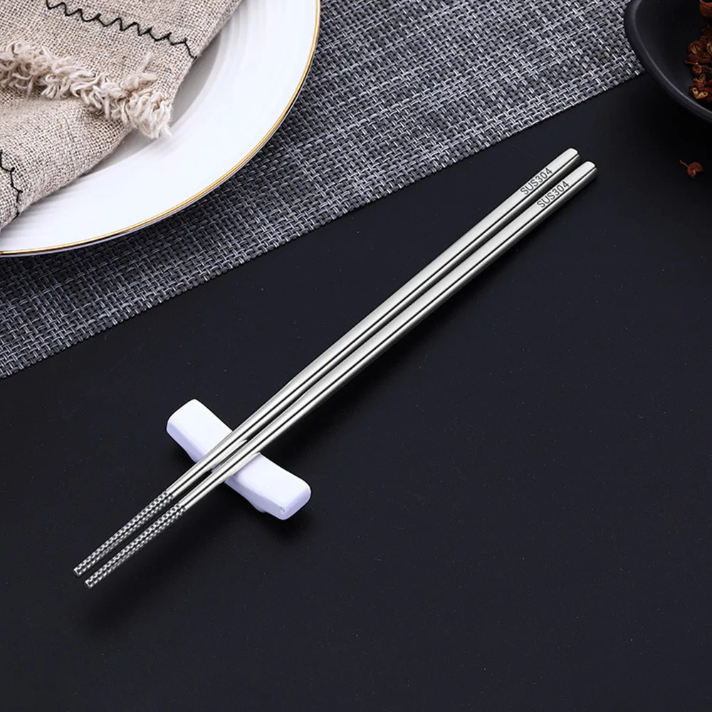 1 пара Роскошная нержавеющая стальная палочка для еды набор металлических