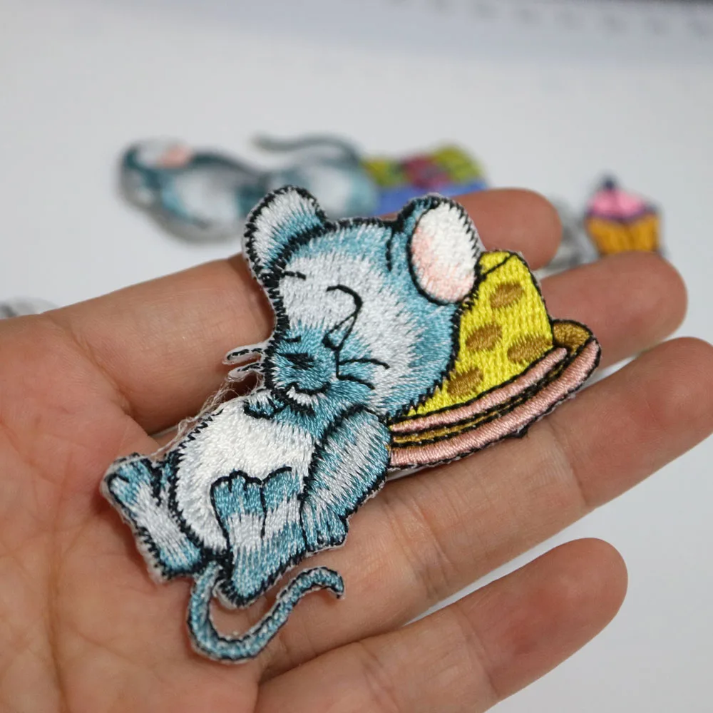 5 шт./лот нашивки для одежды с утюгом и мышью милая наклейка в форме животных