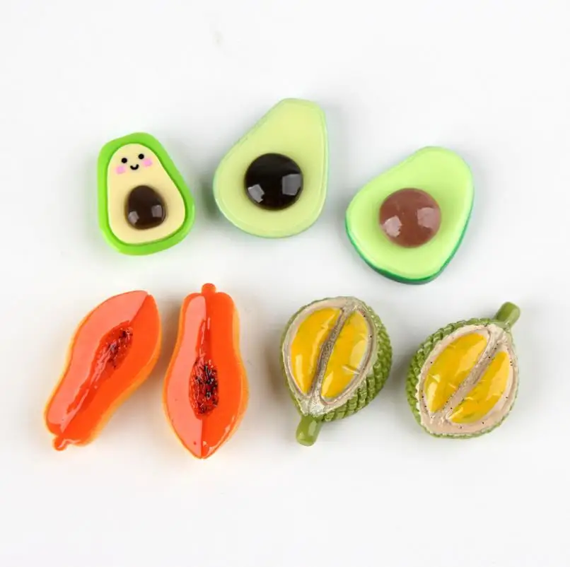 Кабошоны из каучука с улыбающимся лицом авокадо папайя дуриан плоская спина