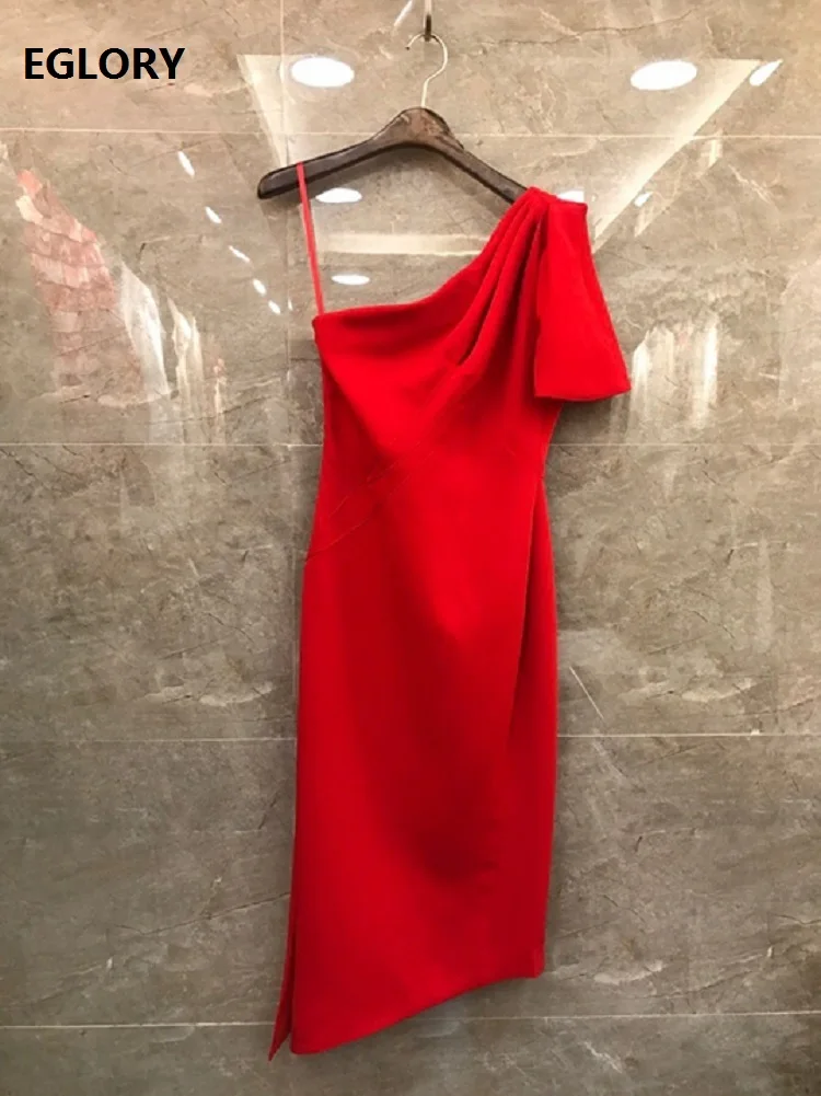 

Sexy Off Shoulder Dress 2020 Spring Party Club Women Spaghetti Strap Short Sleeve Mid-Calf Length Red Black Elegant Dress Festa