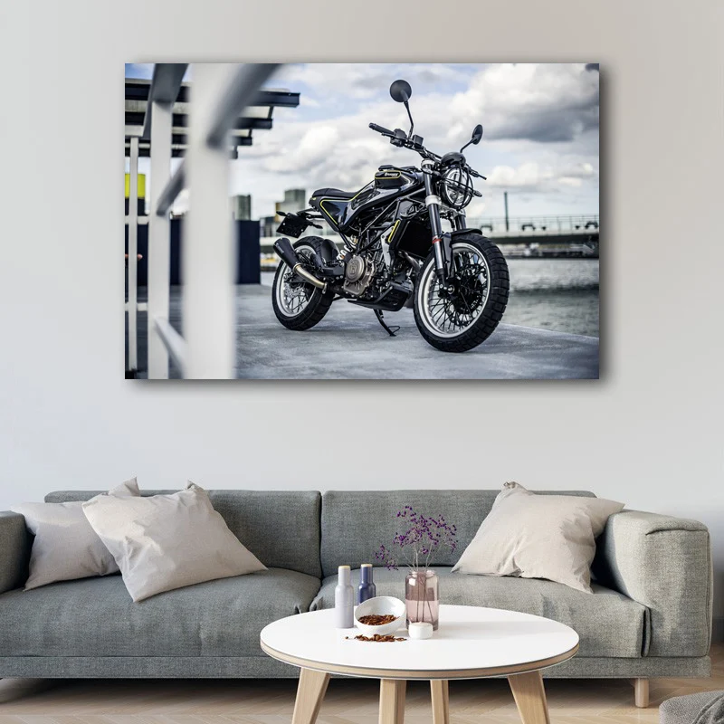 Картина на холсте с изображением мотоцикла Husqvarna Svartpilen 401 картина транспортных