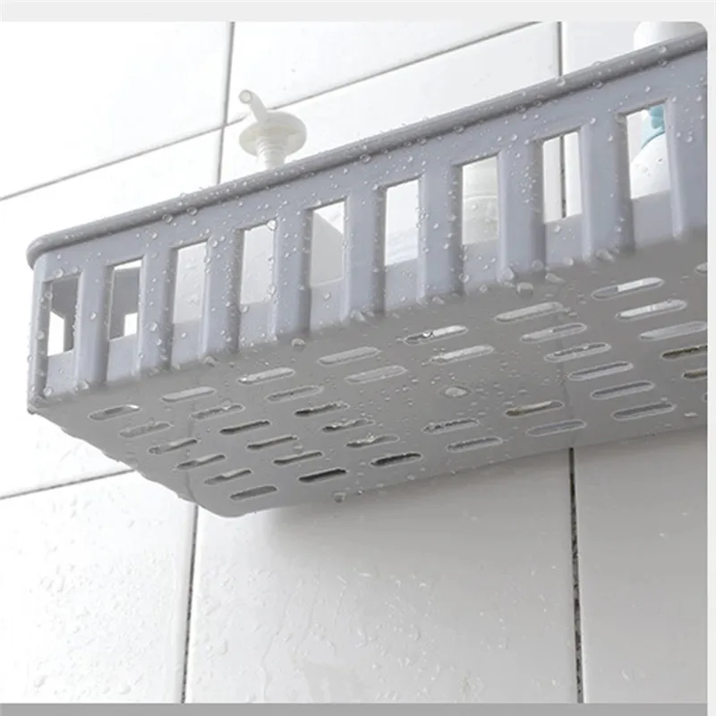 

1PC 27x11x9cm Kitchen Bathroom Wall Storage Shelf Hanging Rack Corner Basket Holder Organizer Wall-mounted Stand Storage Basket