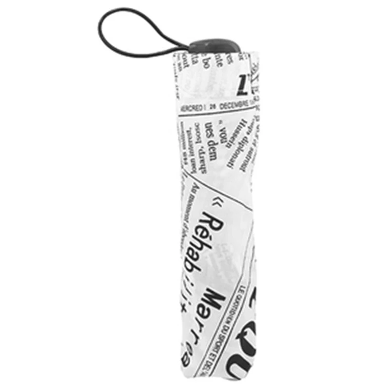 Британский ветер черный и белый газетный зонтик складной модный автоматический