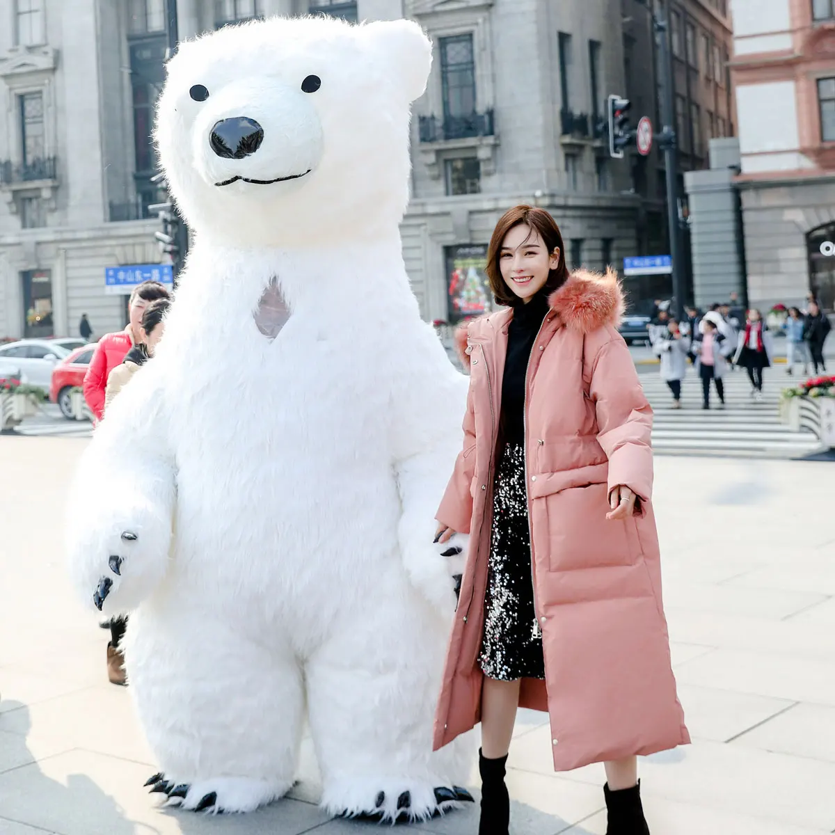 Новый Топ унисекс 2 6 м/3 м Высота надувные полярный медведь костюм животного из