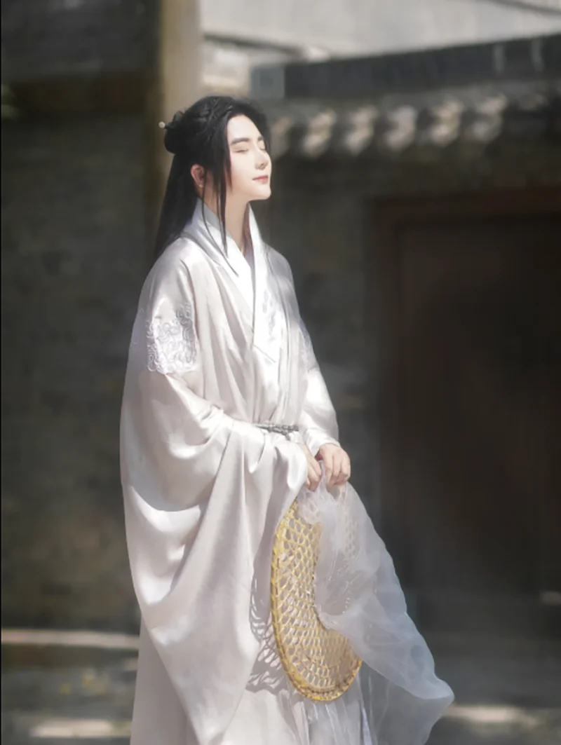 Большой Размер 2XL Hanfu мужской/женский мужской Роба белый костюм для косплея
