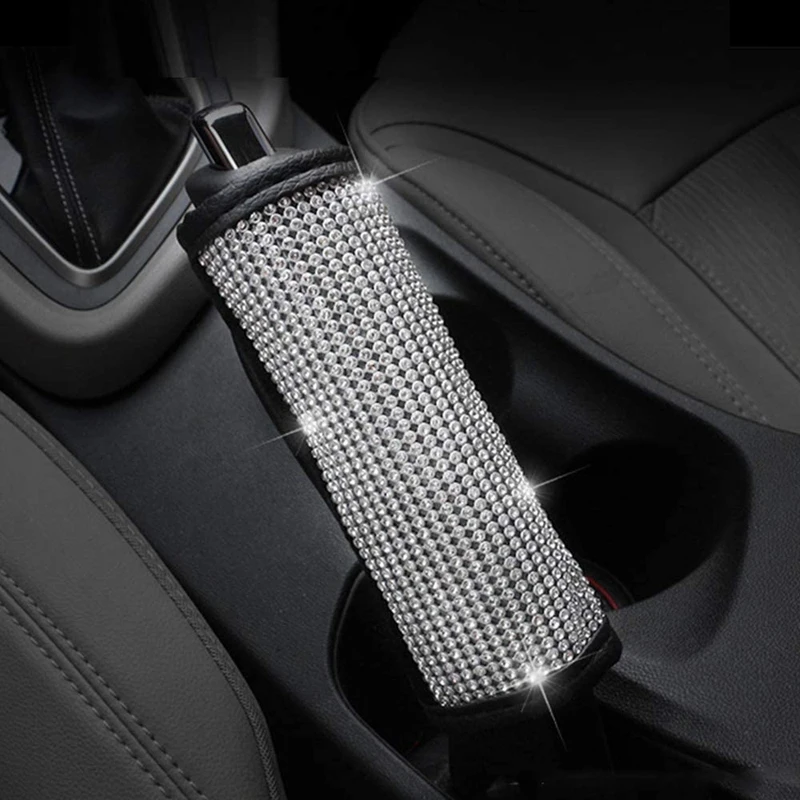 

4PCS Crystal Rhinestone Car Accessories for Women Shift Gear Cover Auto Handbrake Cover for Car Interior Accessories