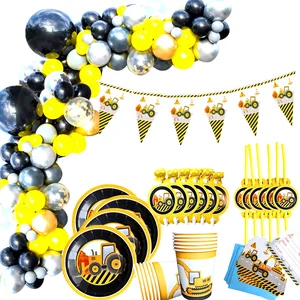 1 комплект, Маленький грузовик, инженерный автомобиль, воздушный шар, строительство, украшение для вечеринки, день рождения, вечеринка, товары для маленьких мальчиков, день рождения