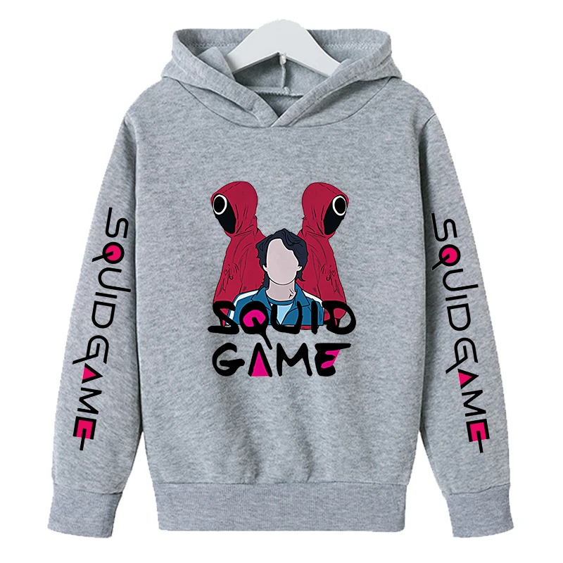 

Korean TV Squid Game Hoodie Children's Streetwear Hip Hop Universal Pullover for Boys and Girls COOL Sweatshirt Fall Gray Jacket