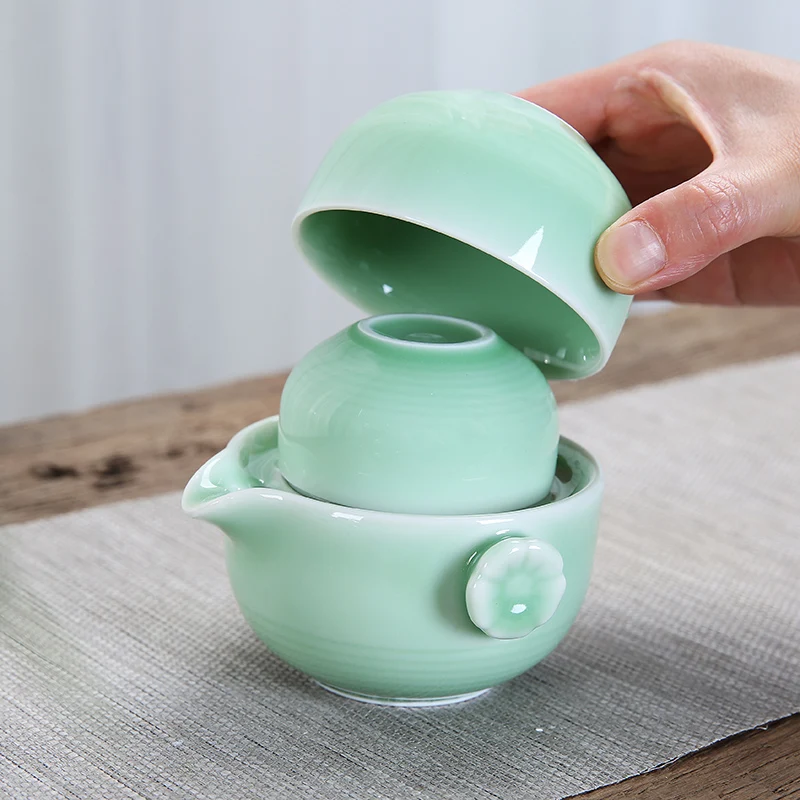 Чайный горшок керамический фильтр чайный дорожный набор портативная быстрая