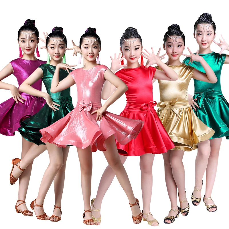 Платье для латинских танцев девочек детский танцевальный костюм детская одежда