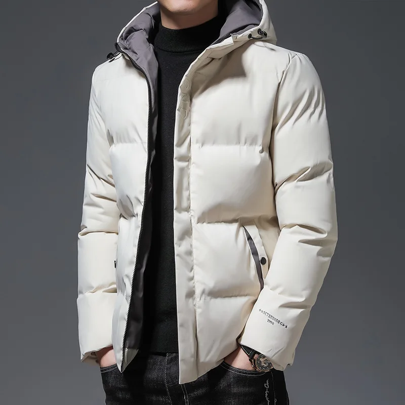 

Мужская зимняя стеганая куртка с капюшоном, новая модная брендовая Толстая стеганая куртка из хлопка, свободная блузка с принтом, Повседнев...