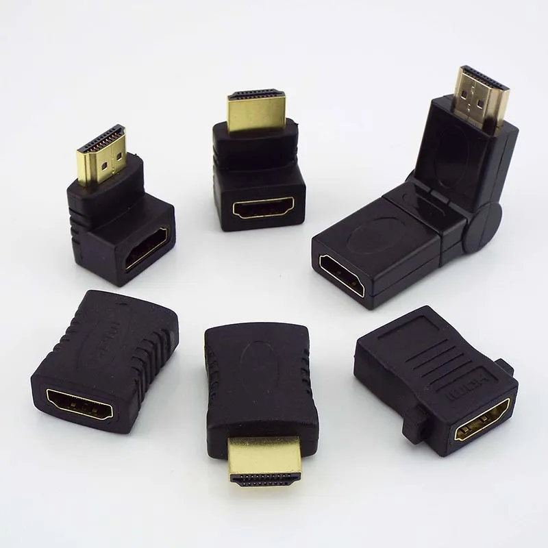 2 in 1 Male to Female HDMI-compatible Converter Mini Micro Adapter Extender Cable Laptop 1080P HDTV 90 180 270 360 Degree | Электроника