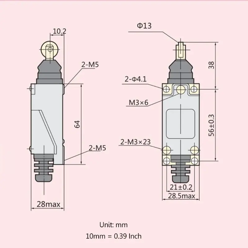 Параллельный роликовый Поршень Привод АВТОСБРОС ME 8122 NO NC Мгновенный Концевой