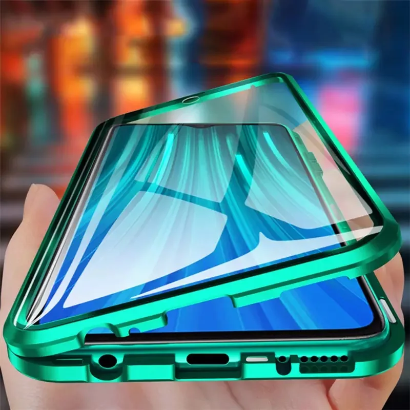 Двухсторонний Магнитный чехол 360 с полной защитой для Redmi Note 8 Pro задняя крышка из