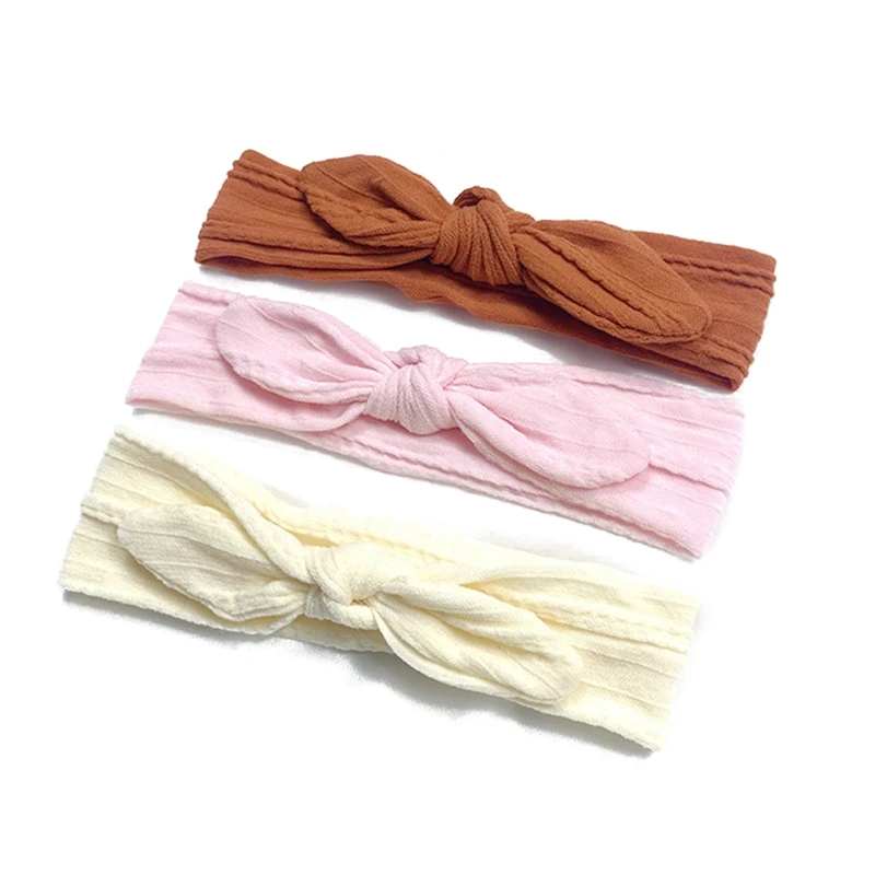 

3pcs Bow Baby Headband for Girl Nylon Head Bands Turban Newborn Headwear Gifts