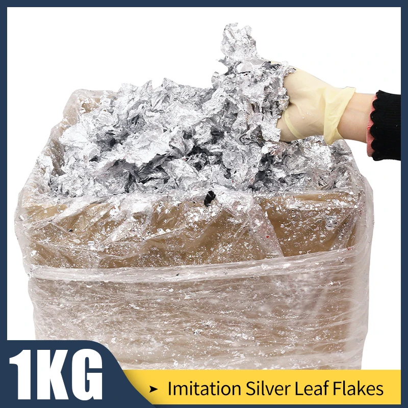 1 кг имитация серебряных хлопьев блестящий алюминий лист фрагмент позолота для
