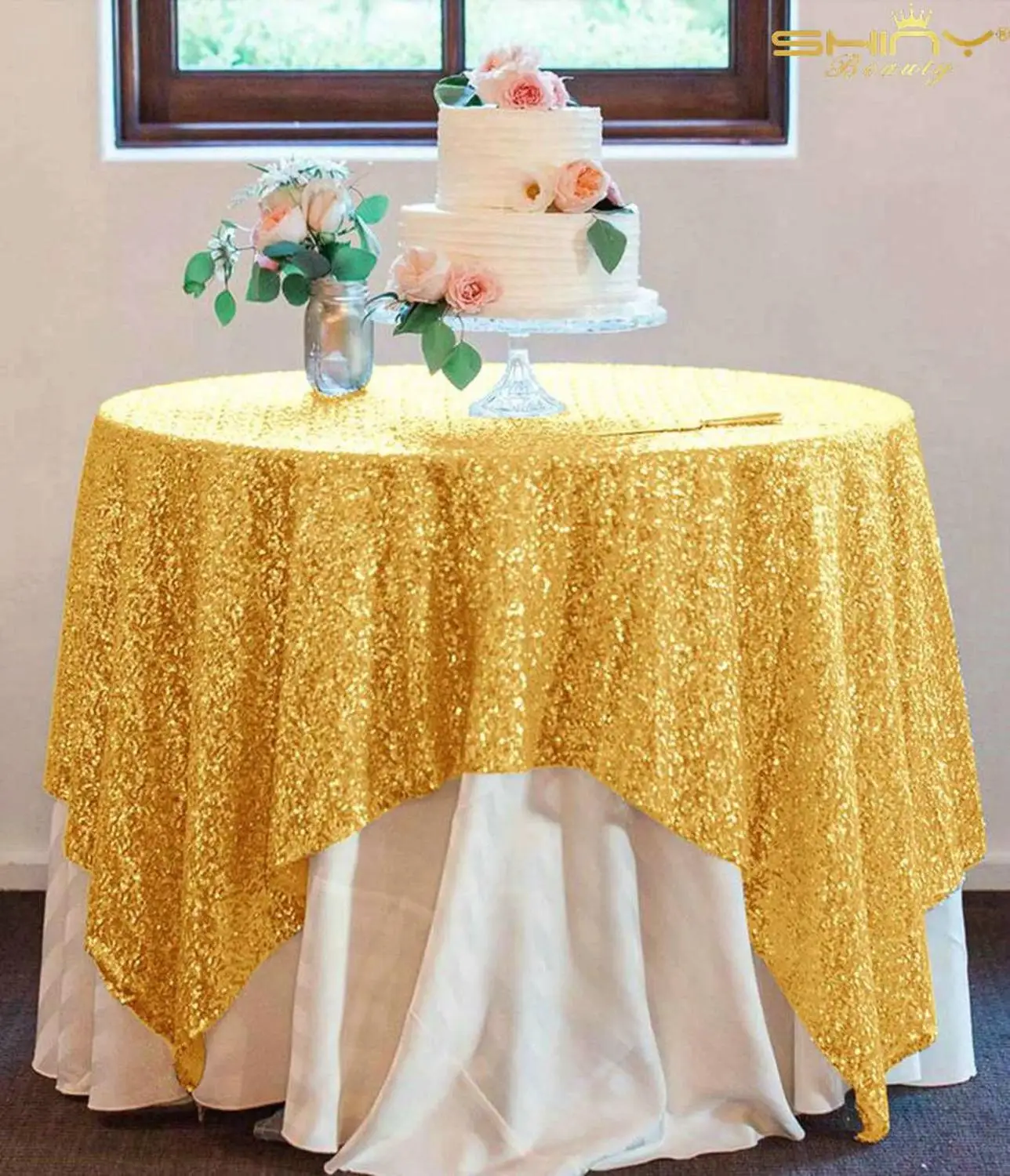 Sequin Tablecloth 50x72Inch Deep Gold Mermaid Party Tablecloths Table Cloths for Wedding/Party-M0928 | Аксессуары для одежды