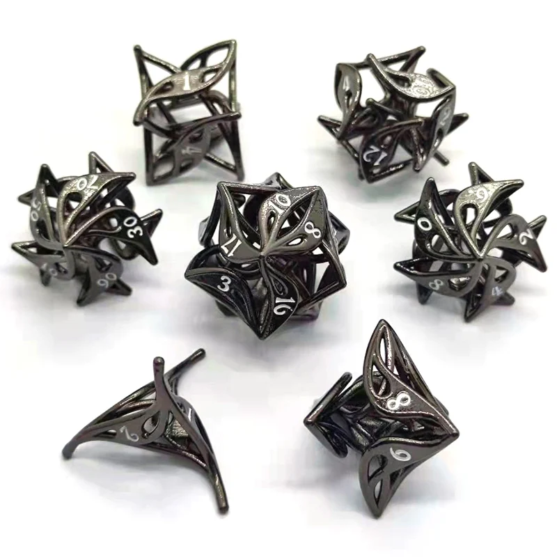 New Hot Sale Snowflake Hollow Frame Dice Set D&D Role Playing Board Game Warhammer Dice Polyhedron Table Gam dice