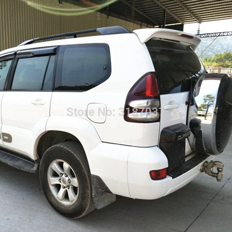 Для Toyota Prado FJ120 4000 спойлер 2003 2009ABS Пластик Неокрашенный задний на крыло крышу