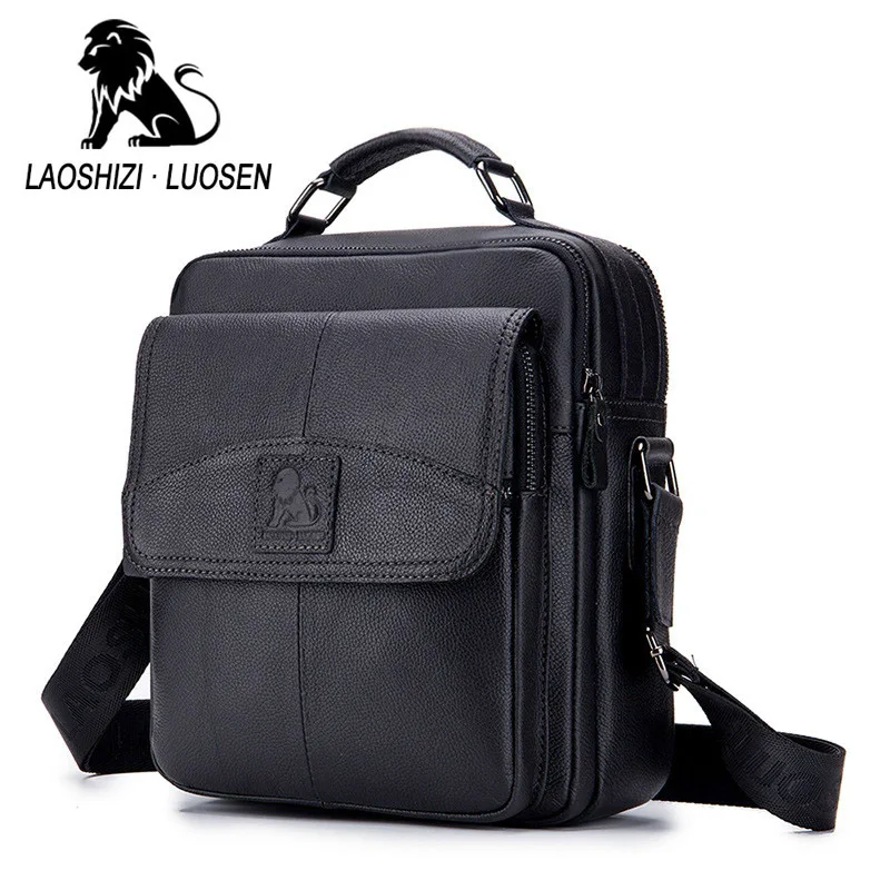Бренд LASOSHIZI натуральная кожа деловая сумка с верхней ручкой мужская через плечо