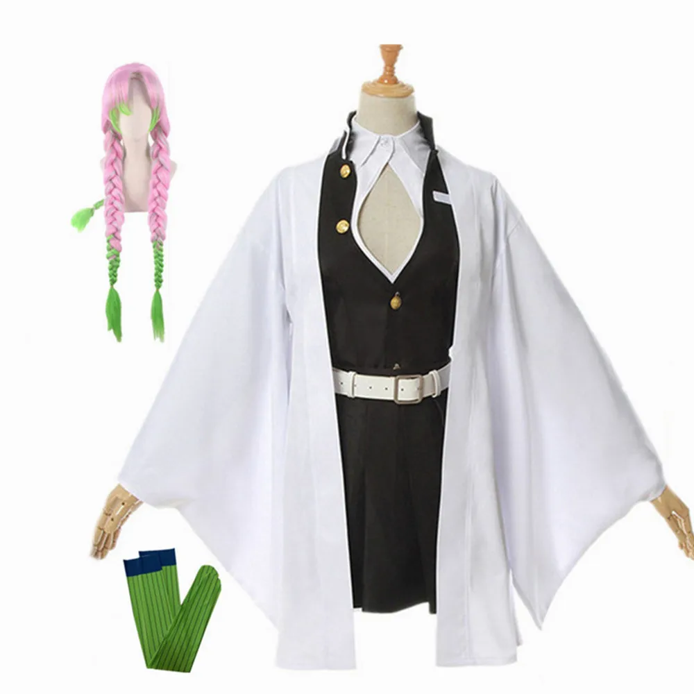 

Кимоно из аниме «рассекающий демонов», косплей-костюм мицури из м/ф «no Yaiba Mitsuri Kanroji Kisatsutai, одежда на Хэллоуин