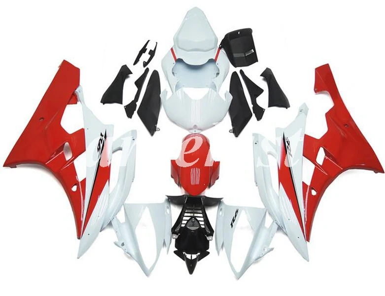 

4Gifts Injection Mold New ABS Full fairings kit fit for YAMAHA YZF-R6 2006 2007 Body set YZF R6 06 07 Red white