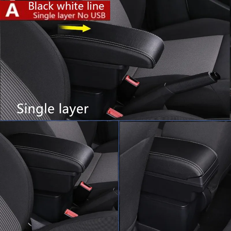 For Renault Logan Armrest Sandero 2 2018 Car box Interior special Retrofit Center Storage USB interfac |